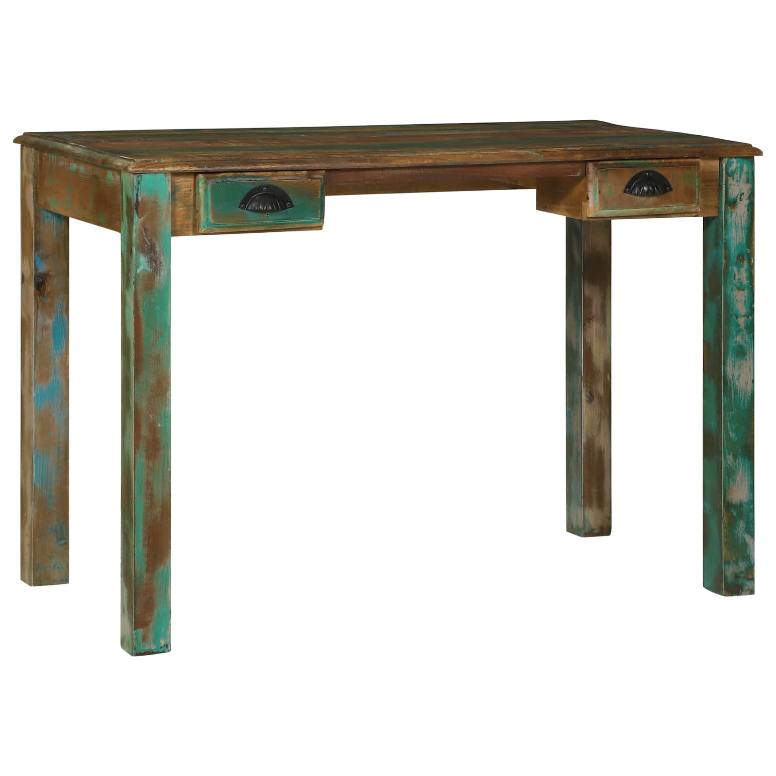 Schreibtisch Braun 112 x 55 x 76 cm Massives upgecyceltes Holz