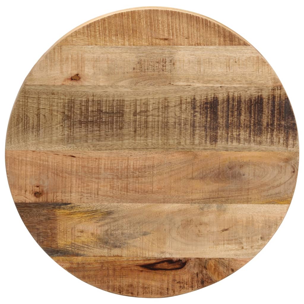 Tischplatte Ø 40x3,8 cm Rund Raues Massives Mangoholz
