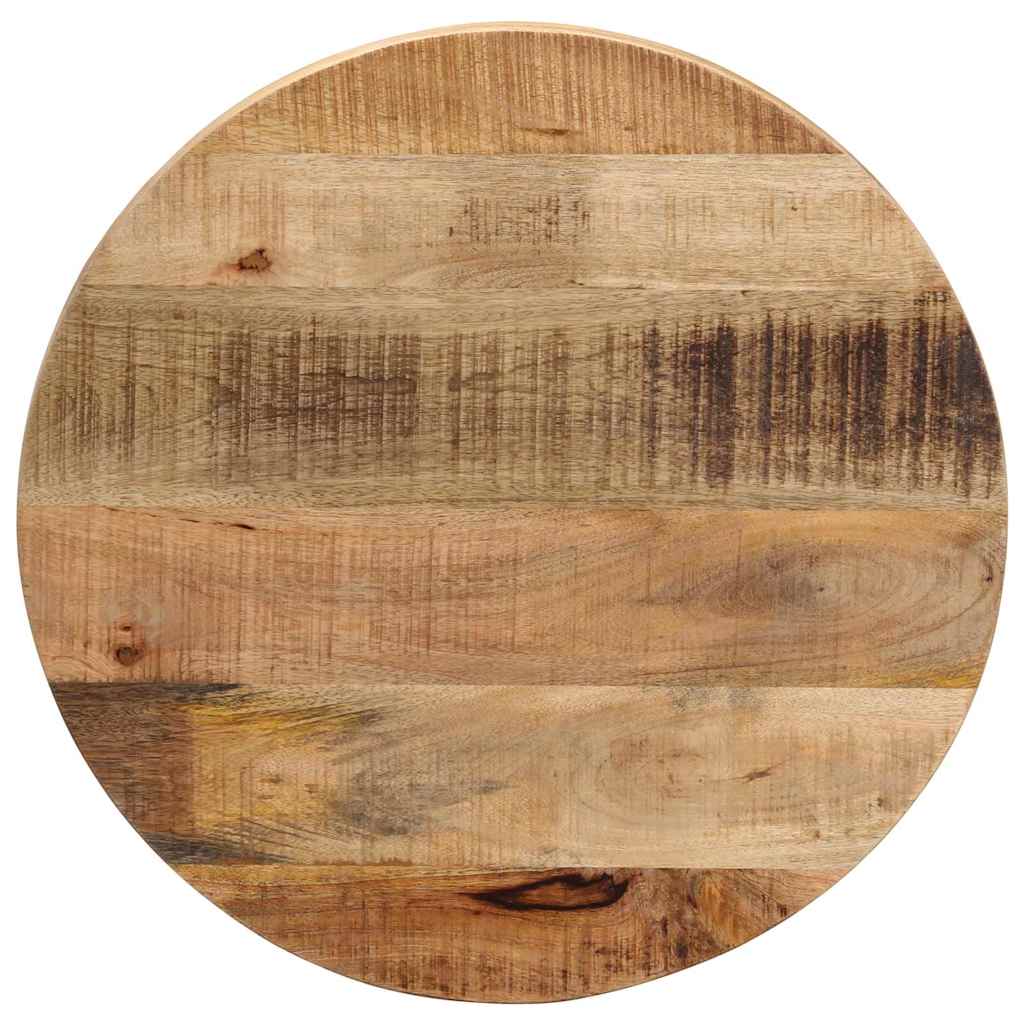 Tischplatte Ø 50x3,8 cm Rund Raues Massives Mangoholz