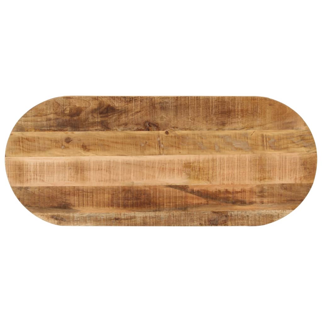 Tischplatte 100x40x3,8 cm Oval Raues Massives Mangoholz