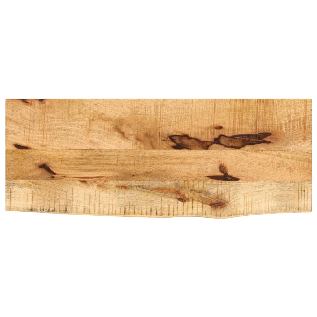 Tischplatte 70x20x3,8 cm Baumkante Massivholz Raues Mangoholz