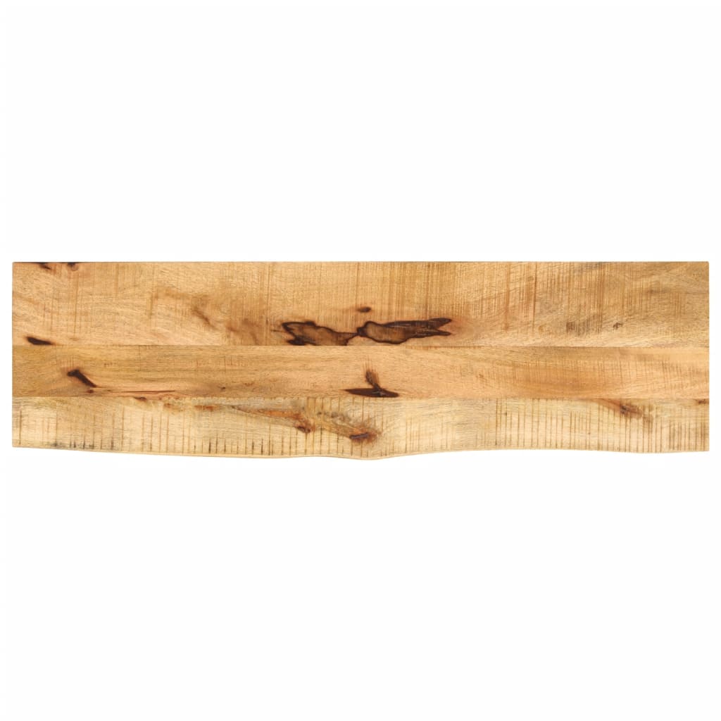 Tischplatte 110x20x3,8 cm Baumkante Massivholz Raues Mangoholz