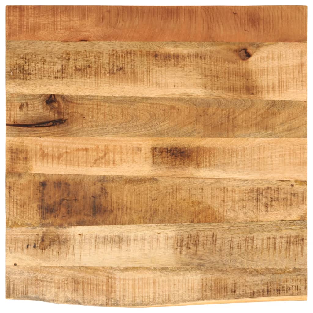 Tischplatte 40x40x3,8 cm Baumkante Massivholz Raues Mangoholz