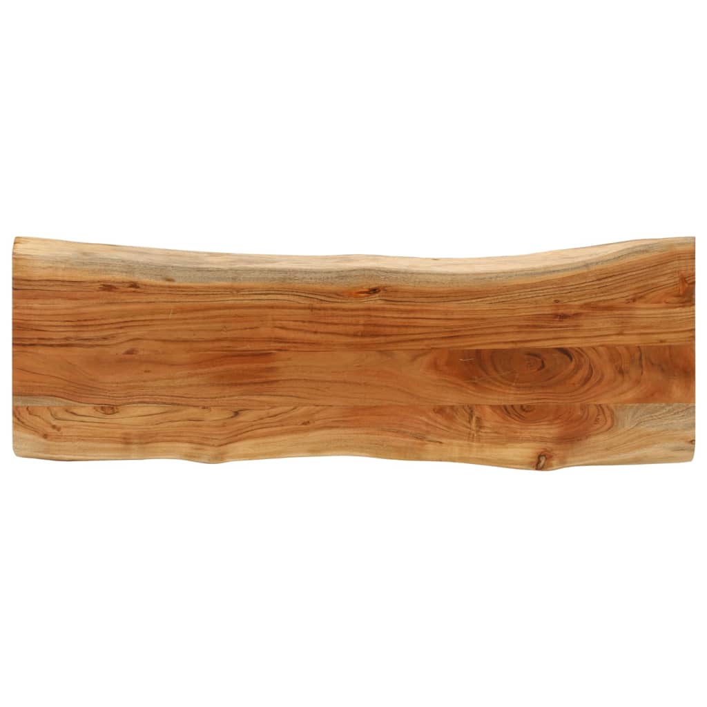 Tischplatte 140x40x3,8cm Rechteckig Massivholz Akazie Baumkante