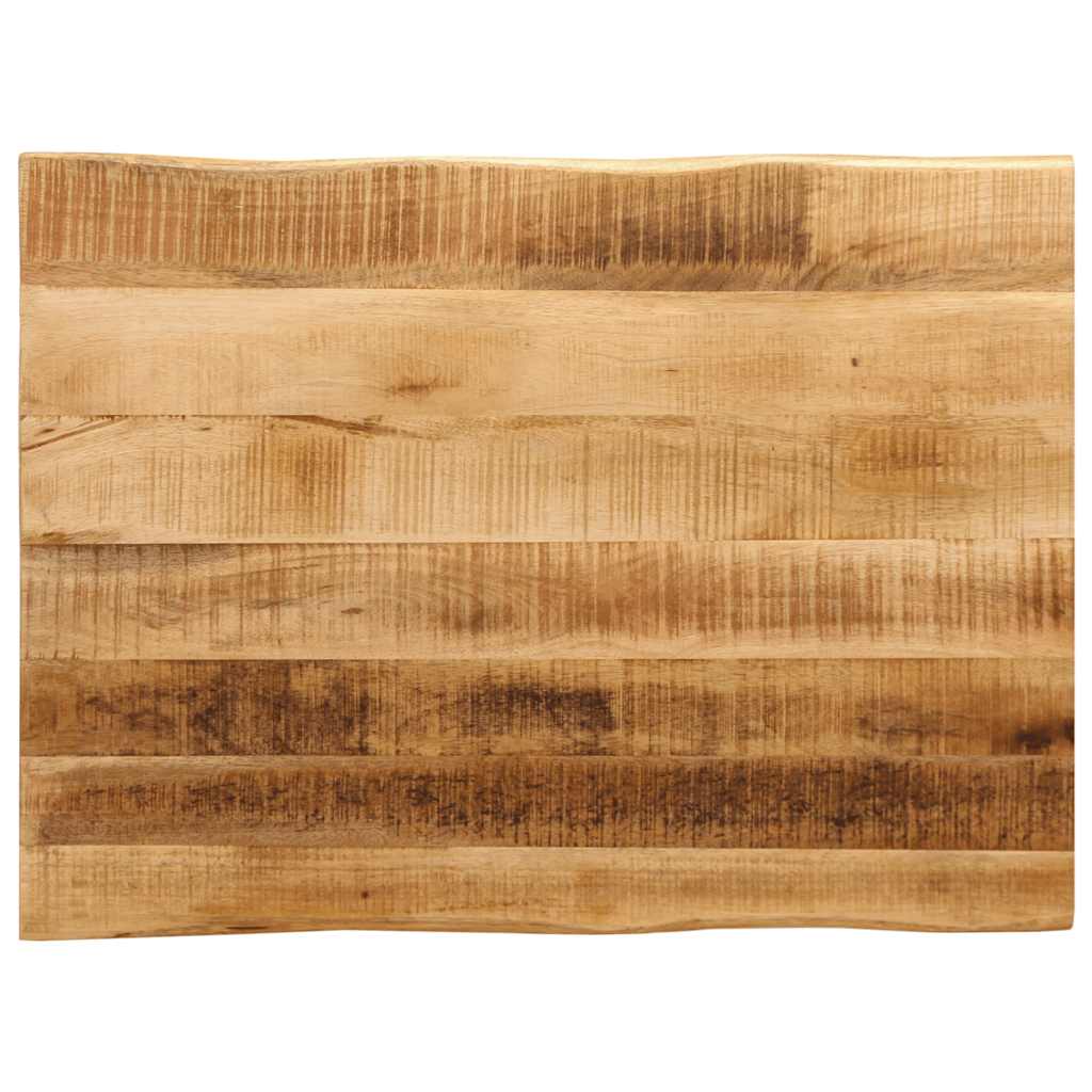 Tischplatte mit Baumkante 80x60x2,5 cm Raues Mango Massivholz