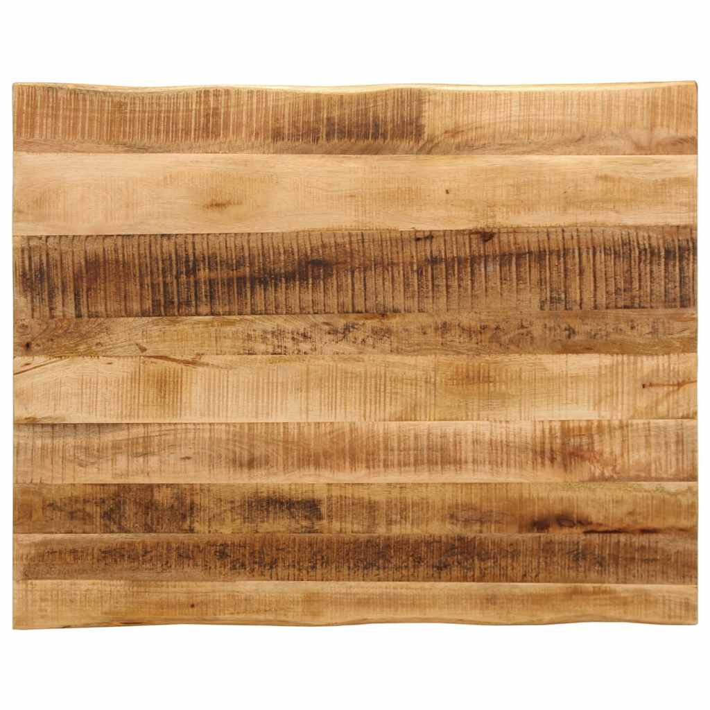 Tischplatte mit Baumkante 100x80x3,8 cm Raues Mango Massivholz