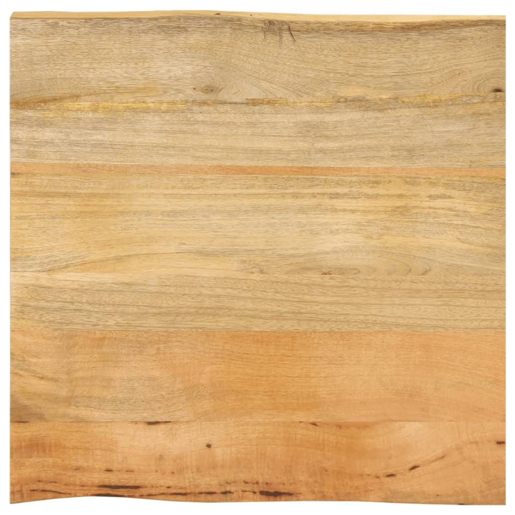 Tischplatte mit Baumkante 40x40x3,8 cm Massivholz Mango