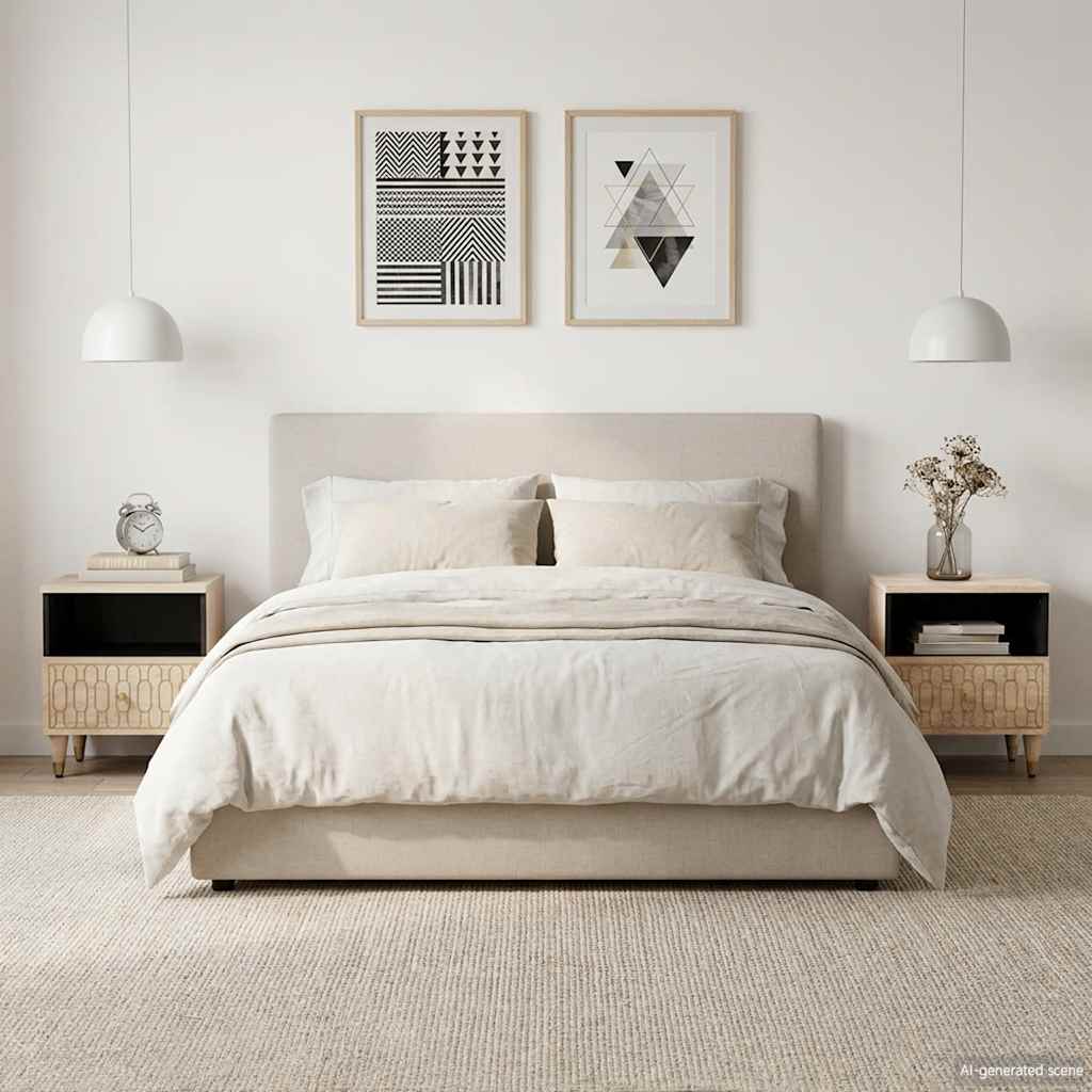 Nachttische 2 Stk. 40x33x46 cm Massivholz Mango