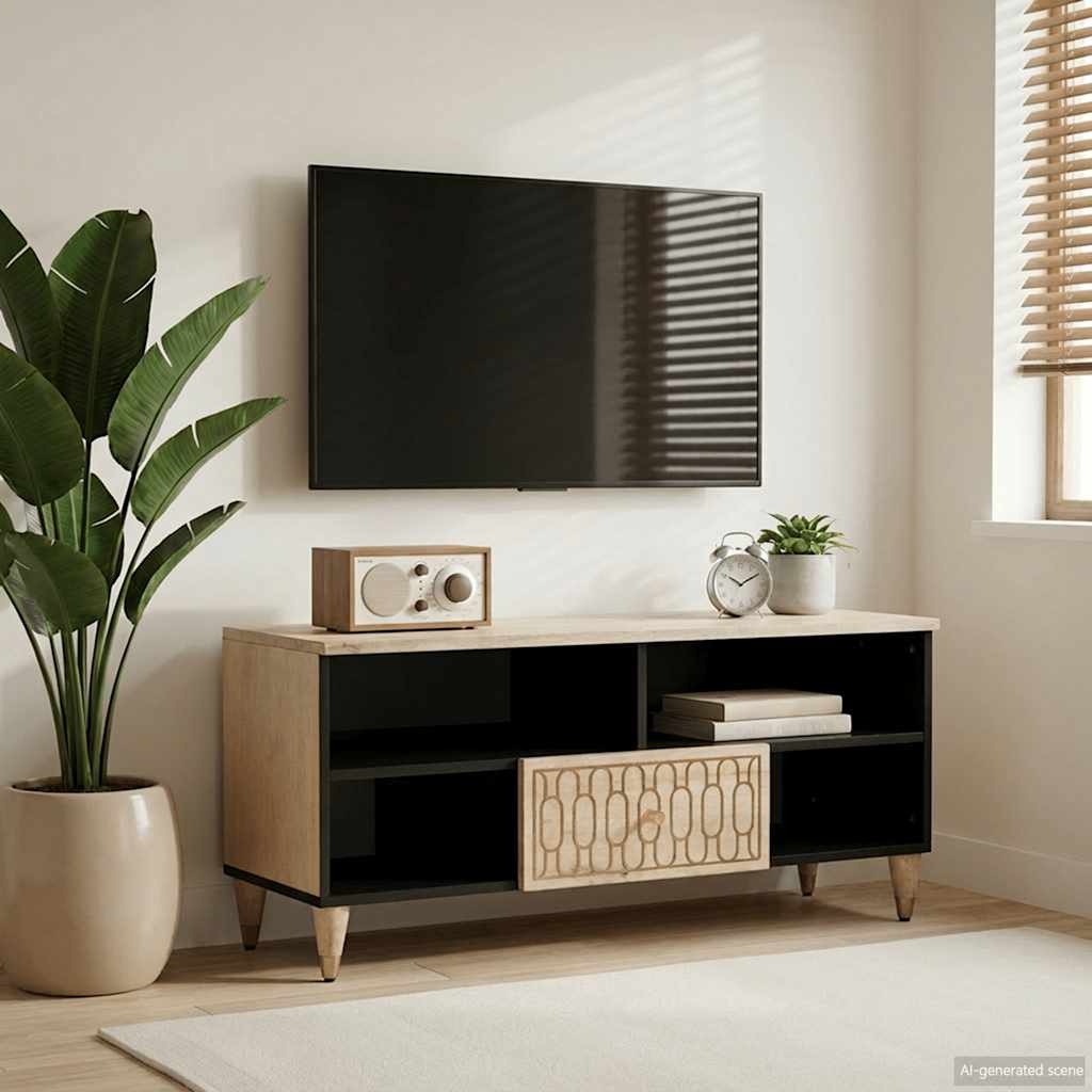 TV-Schrank 100x33x46 cm Massivholz Mango