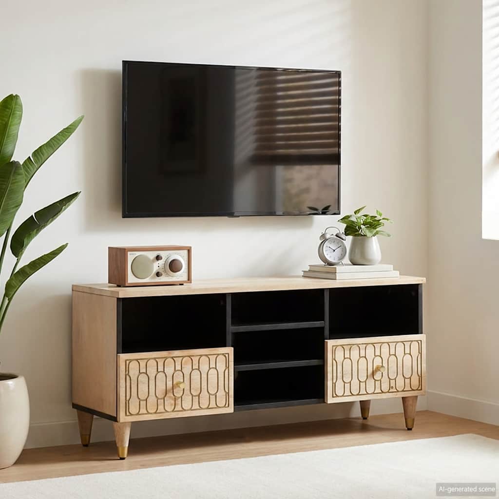 TV-Schrank 100x33x46 cm Massivholz Mango