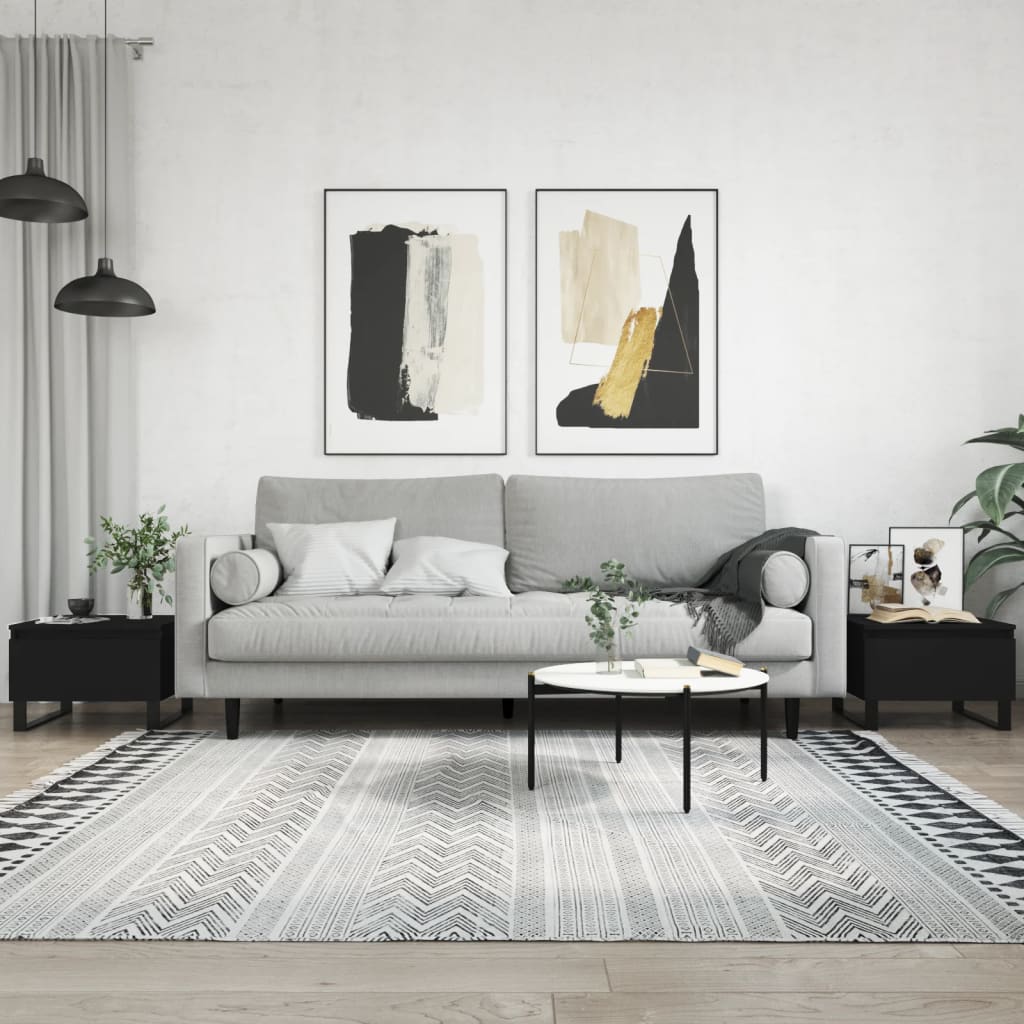 Couchtische 2 Stk. Schwarz 50x46x35 cm Holzwerkstoff