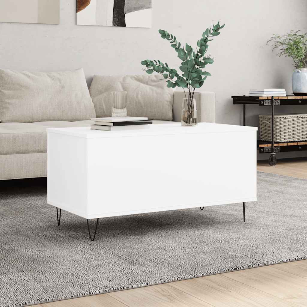 Couchtisch Weiß 90x44,5x45 cm Holzwerkstoff
