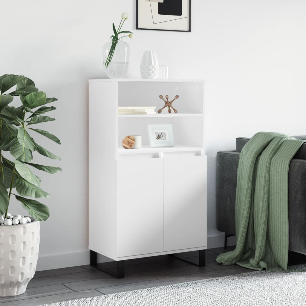Highboard Weiß 60x36x110 cm Holzwerkstoff