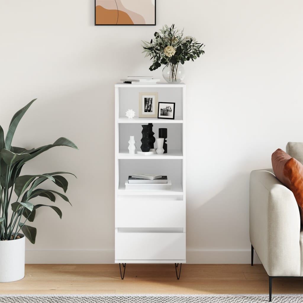 Highboard Weiß 40x36x110 cm Holzwerkstoff