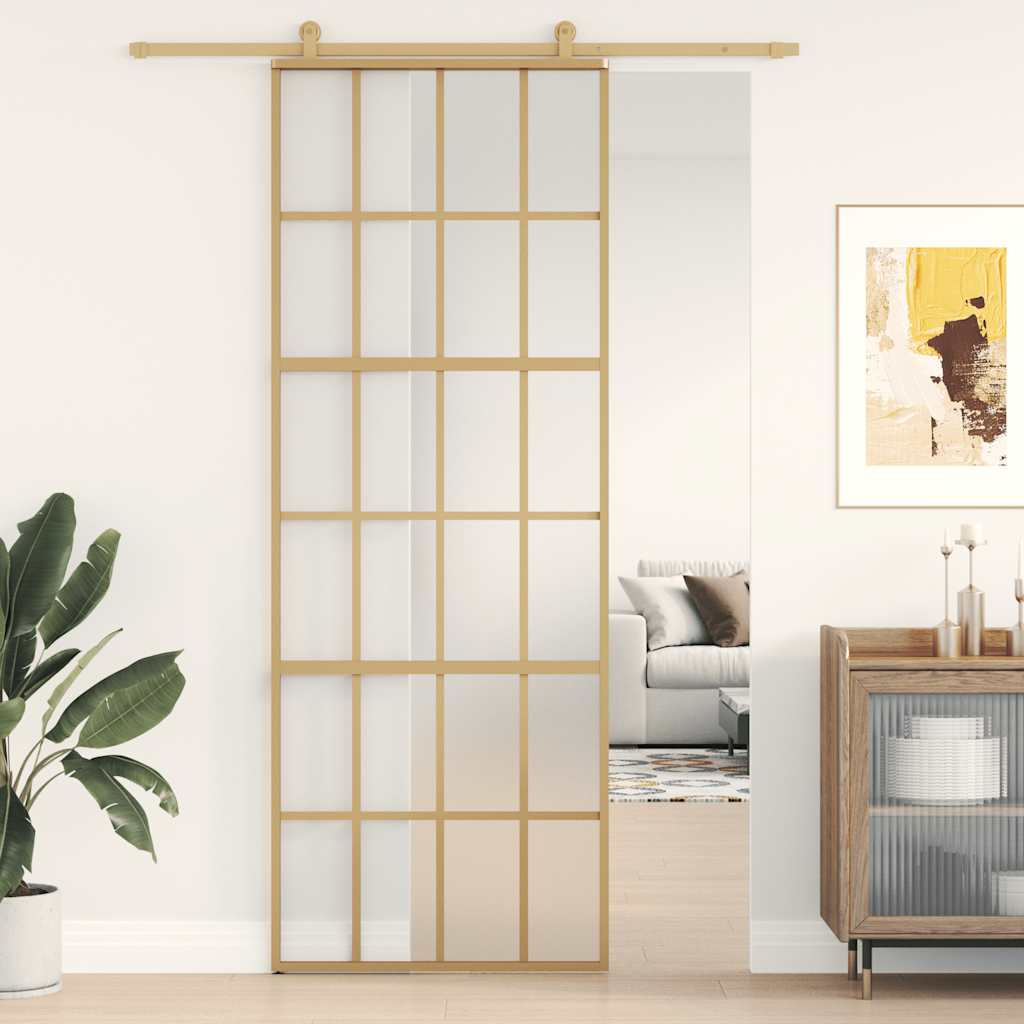 Schiebetür Golden 76x205 cm Matt ESG-Glas und Aluminium