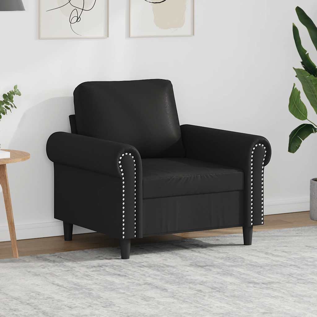 Sessel Schwarz 60 cm Kunstleder