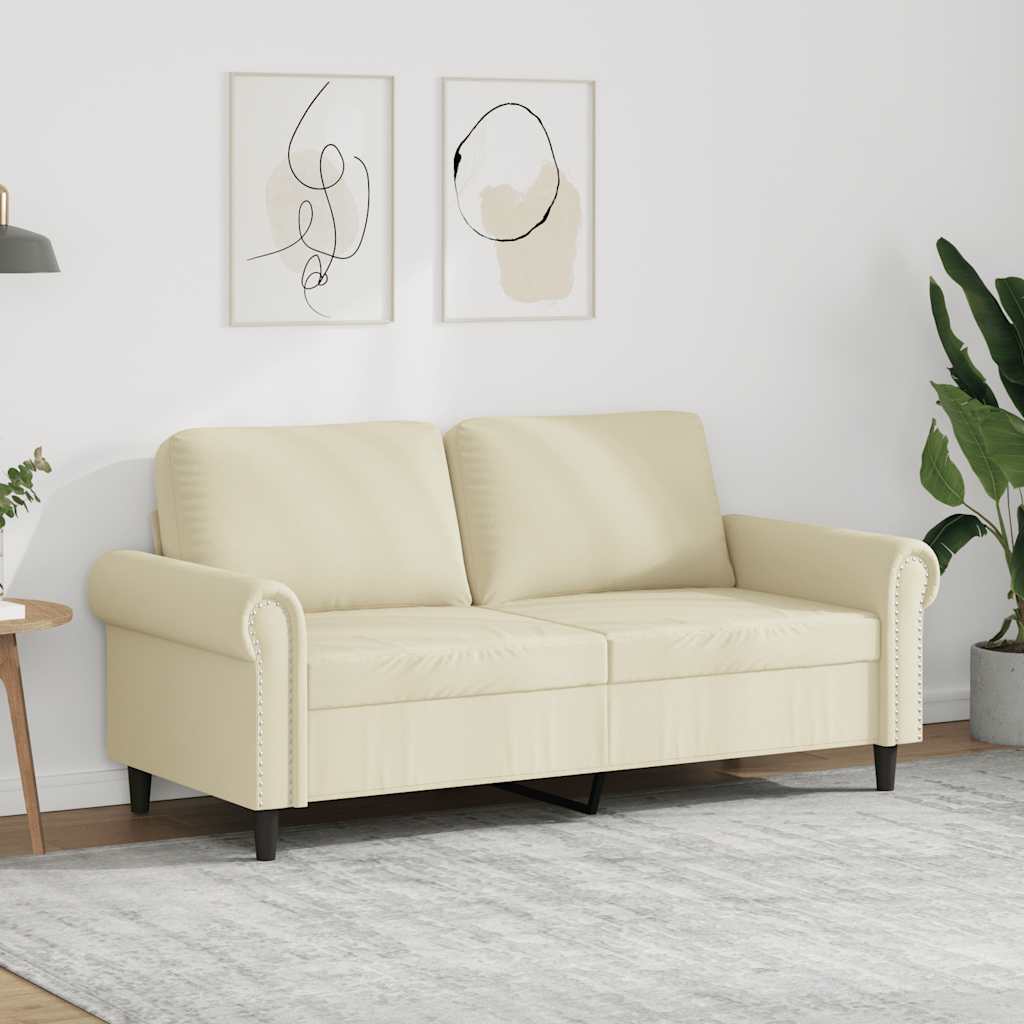 2-Sitzer-Sofa Creme 140 cm Kunstleder