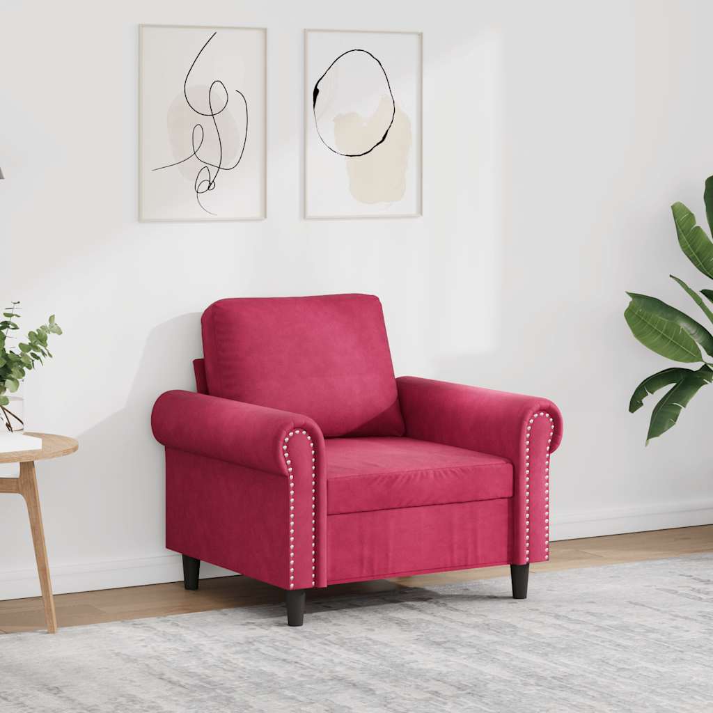 Sessel Weinrot 60 cm Samt