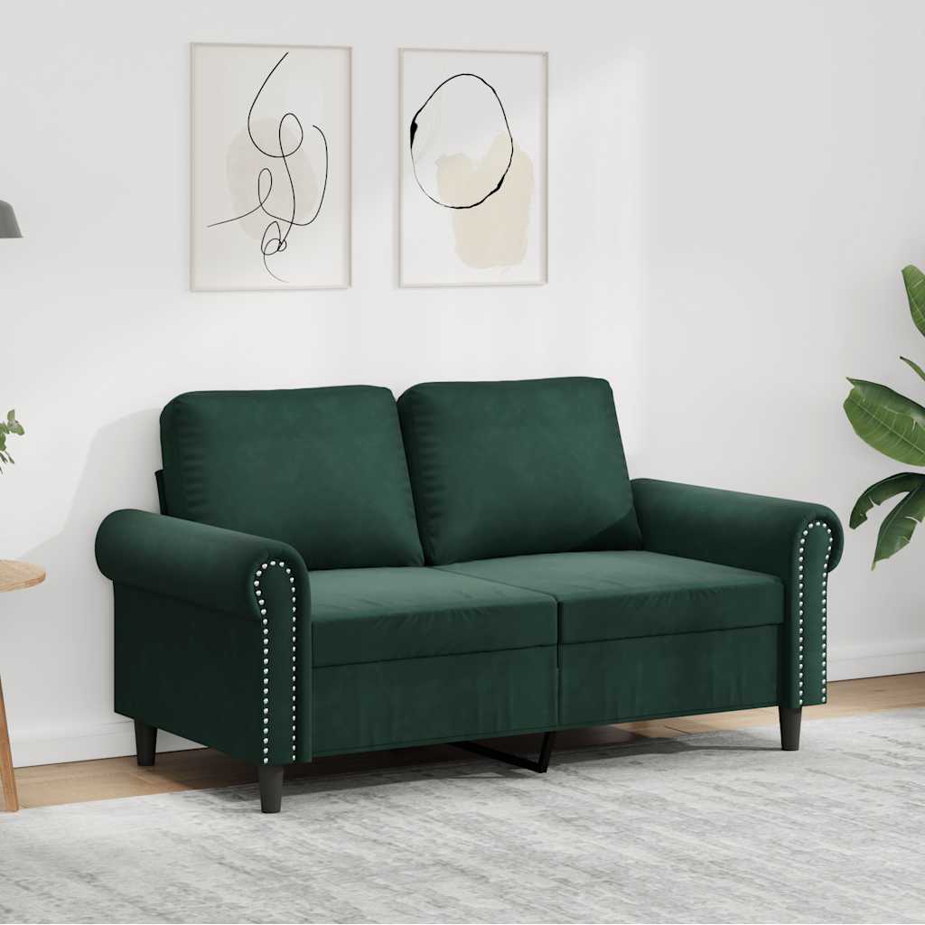 2-Sitzer-Sofa Dunkelgrün 120 cm Samt