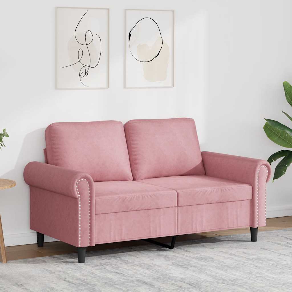 2-Sitzer-Sofa Rosa 120 cm Samt
