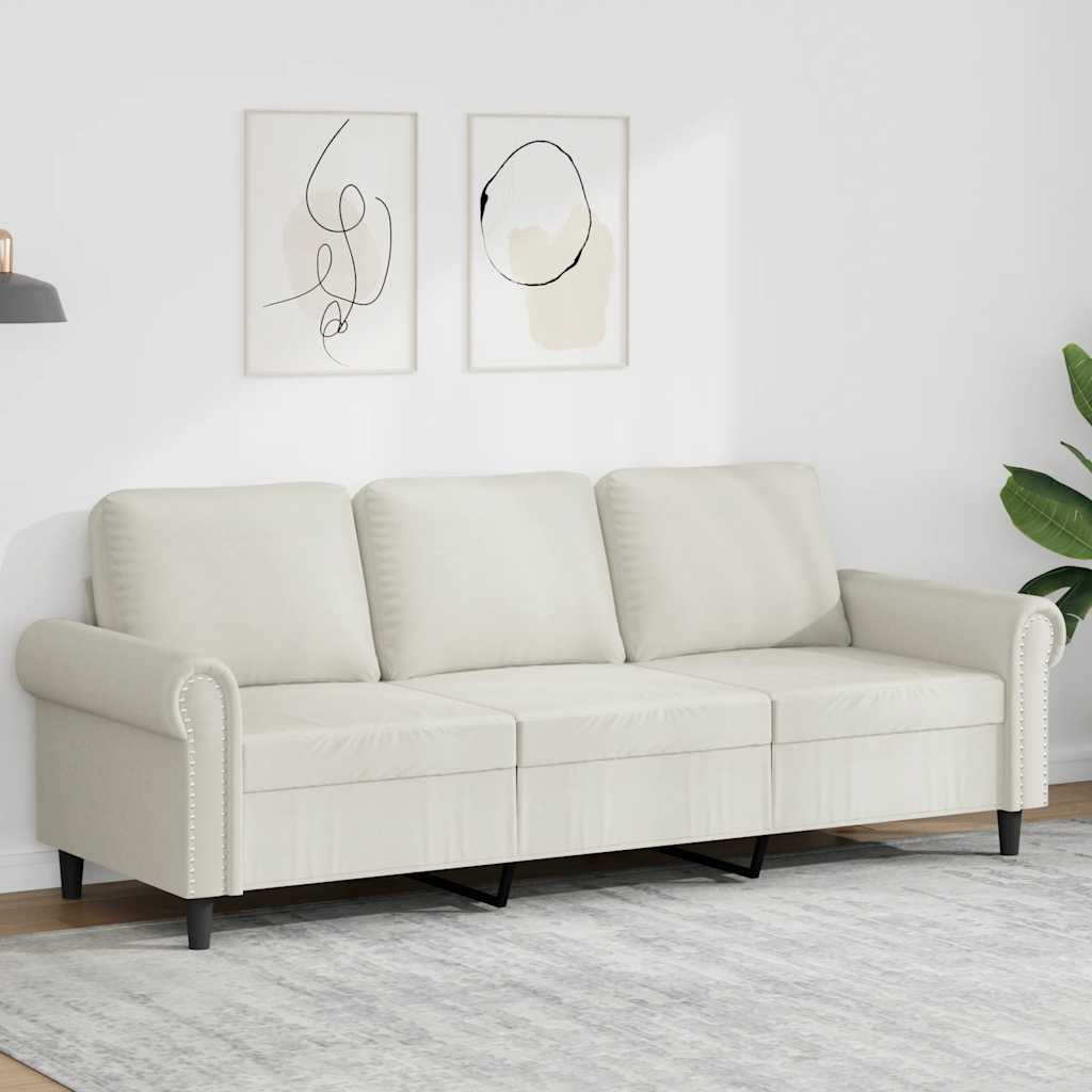 3-Sitzer-Sofa Creme 180 cm Samt