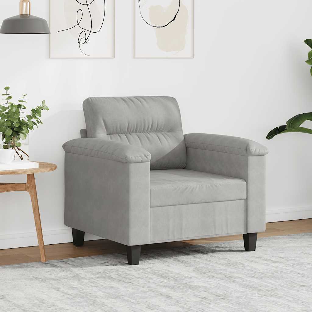 Sessel Hellgrau 60 cm Mikrofasergewebe