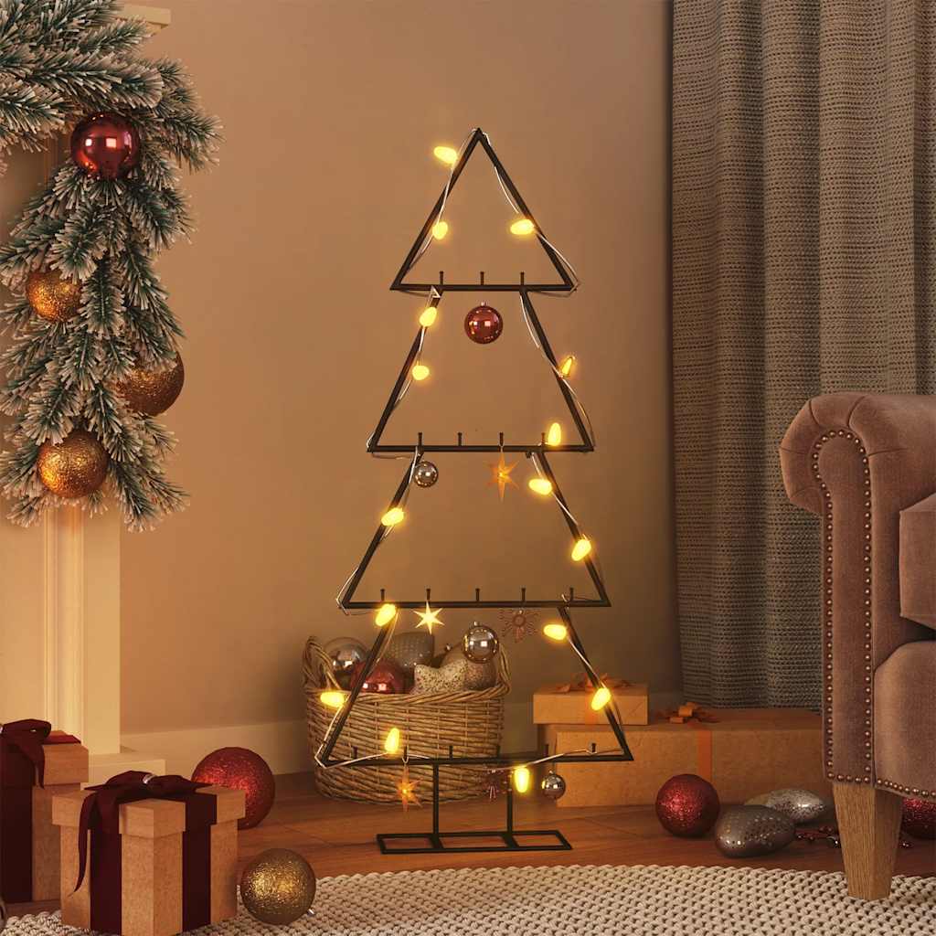 Metall-Weihnachtsbaum für Dekorationen Schwarz 90 cm