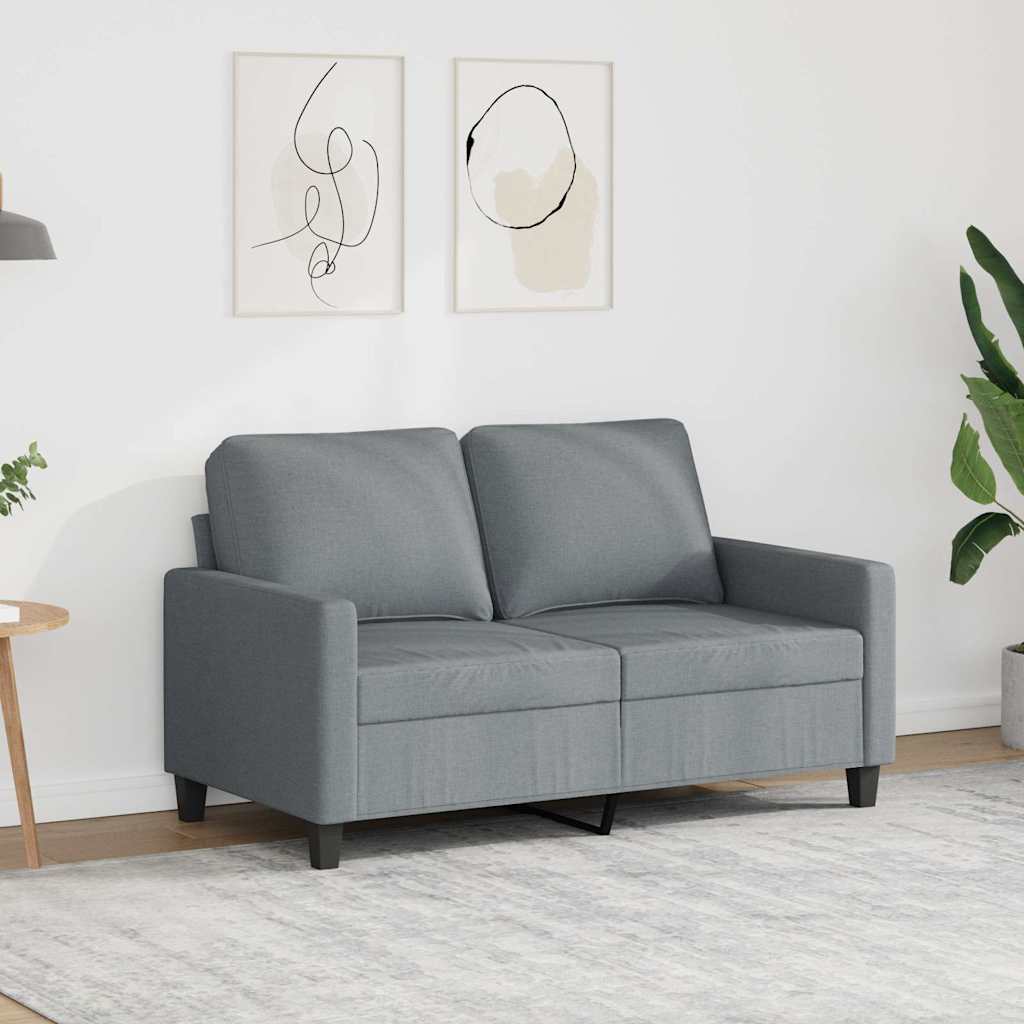 2-Sitzer-Sofa Hellgrau 120 cm Stoff