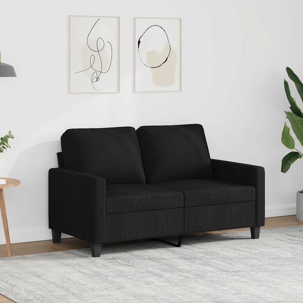 2-Sitzer-Sofa Schwarz 120 cm Stoff
