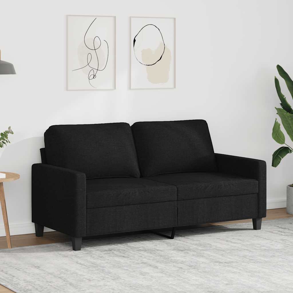 2-Sitzer-Sofa Schwarz 140 cm Stoff