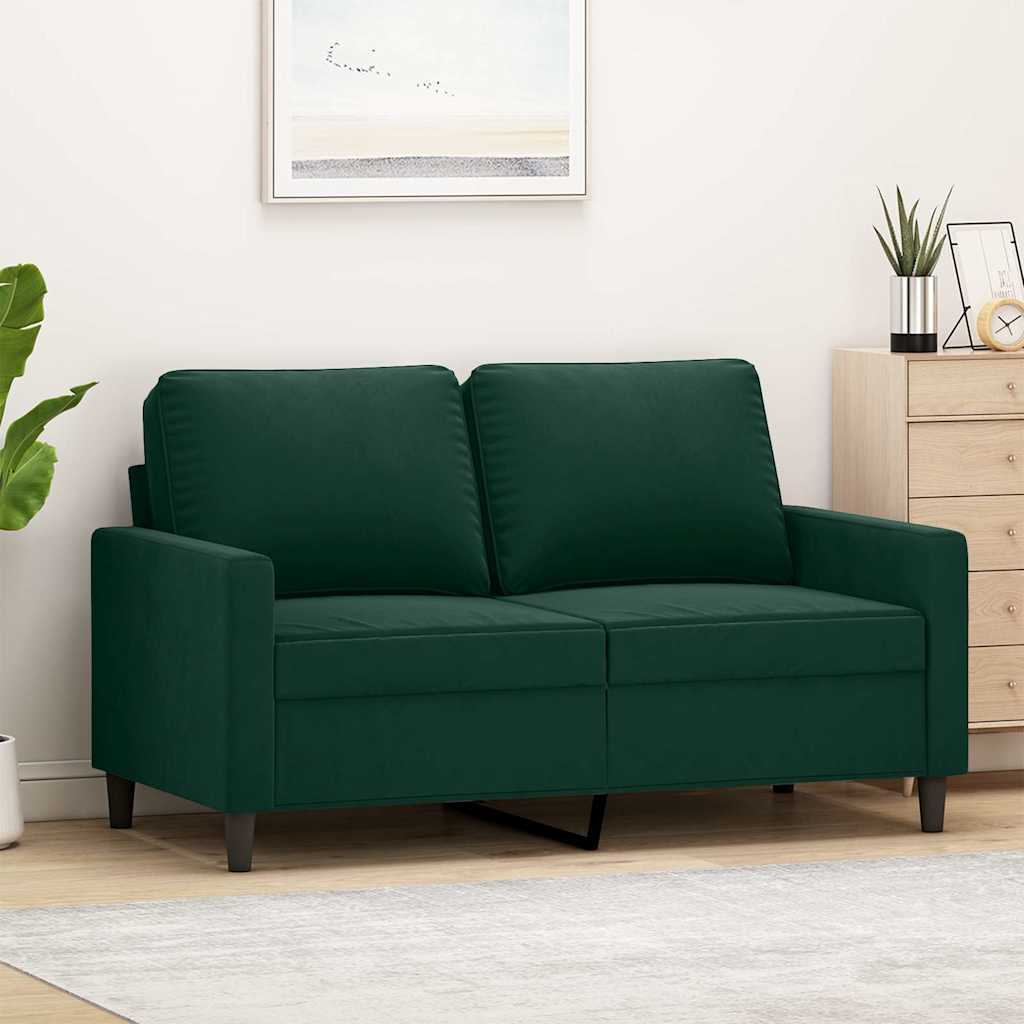 2-Sitzer-Sofa Dunkelgrün 120 cm Samt
