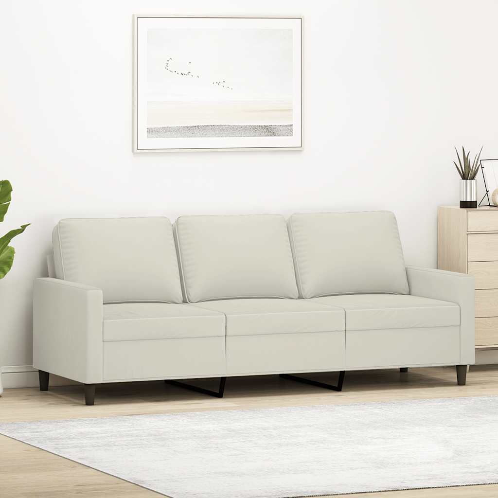 3-Sitzer-Sofa Creme 180 cm Samt