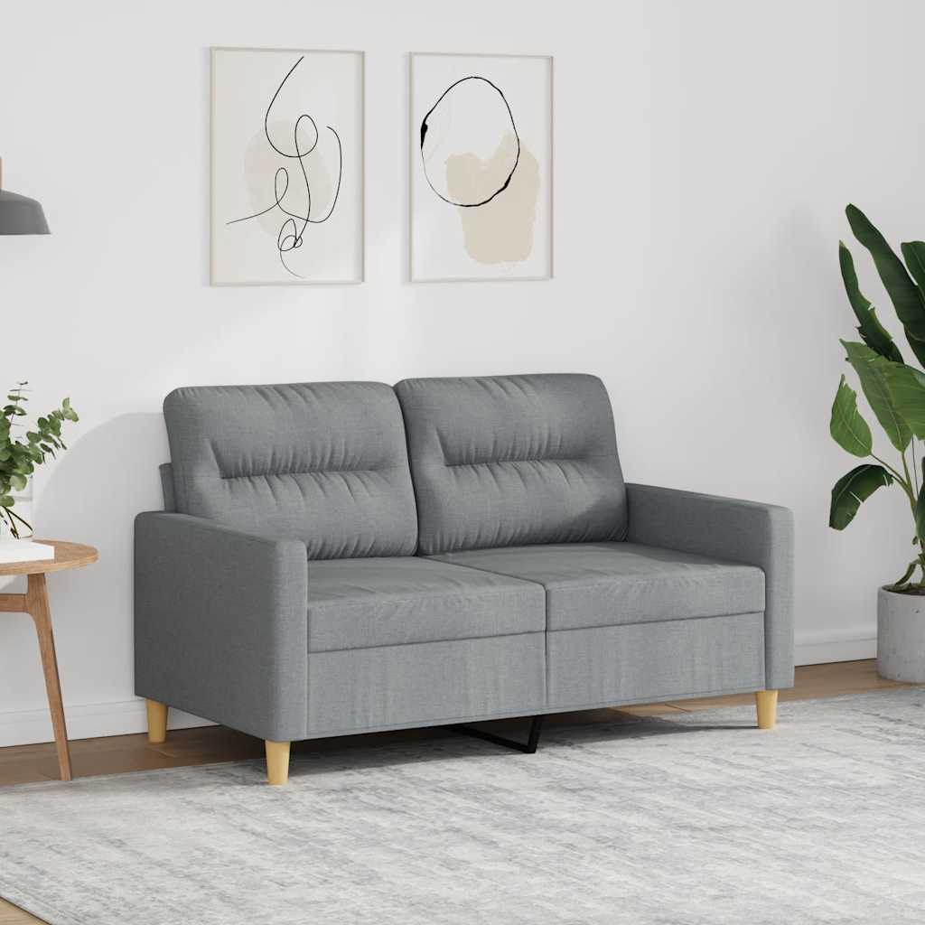 2-Sitzer-Sofa Hellgrau 120 cm Stoff