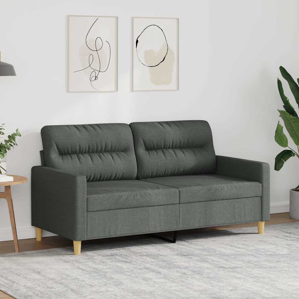 2-Sitzer-Sofa Dunkelgrau 140 cm Stoff