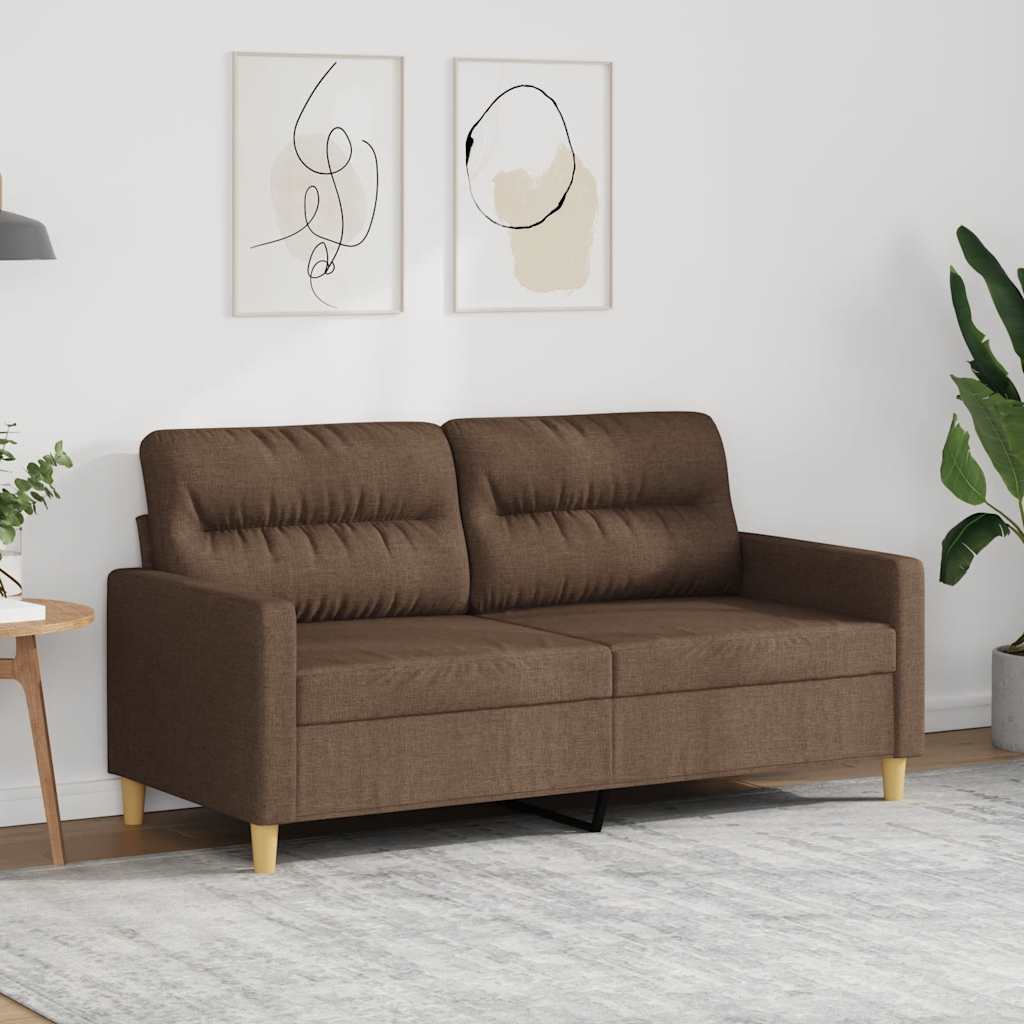 2-Sitzer-Sofa Braun 140 cm Stoff