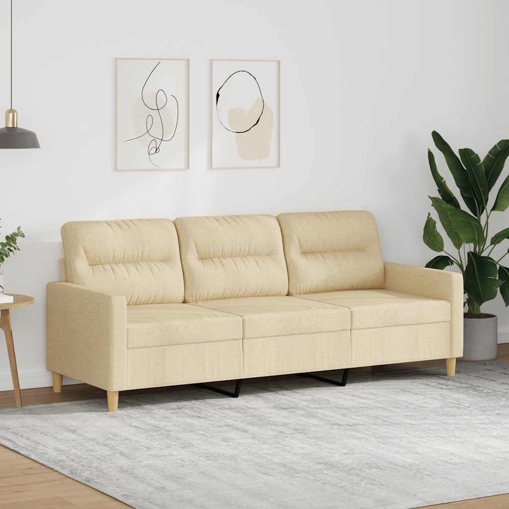 3-Sitzer-Sofa Creme 180 cm Stoff
