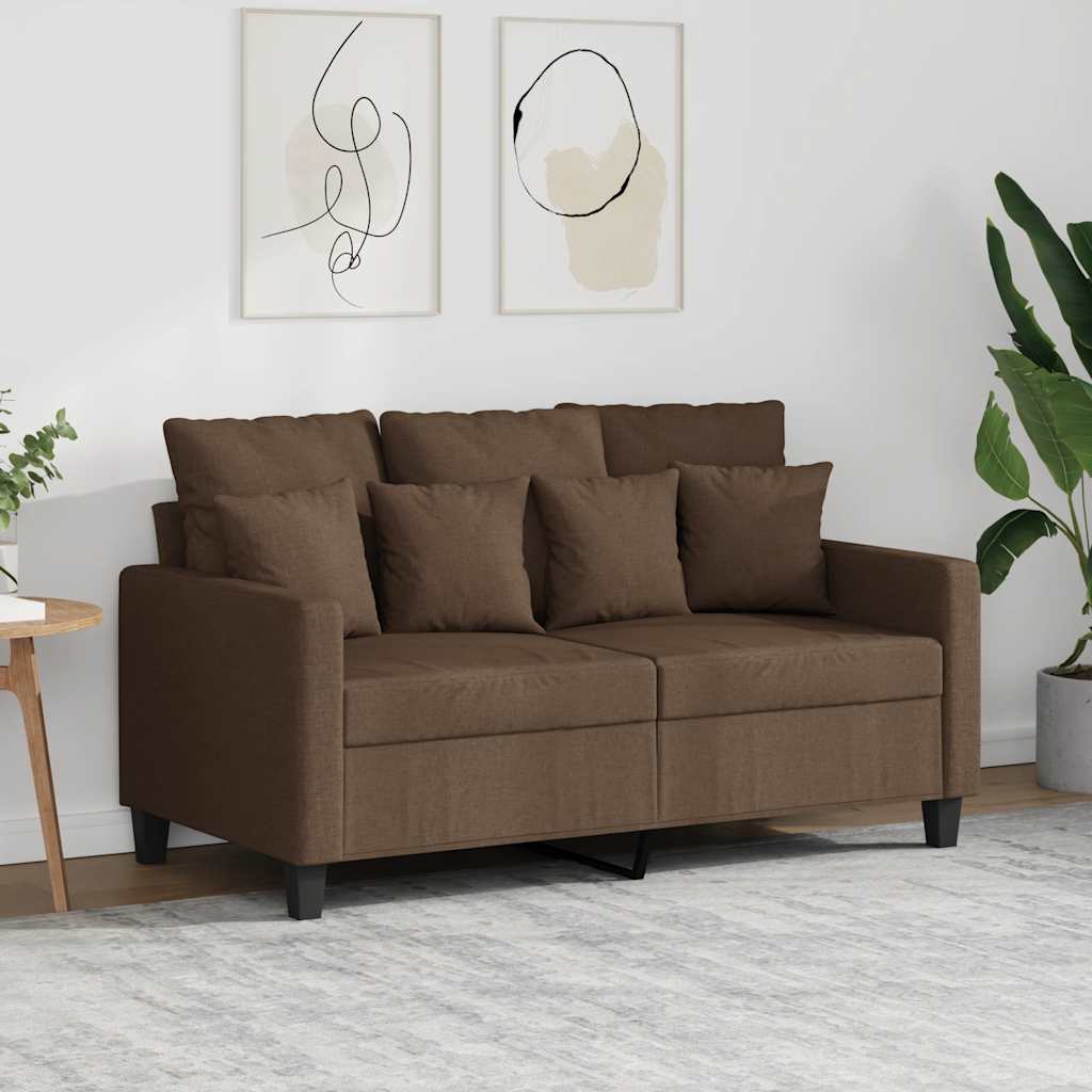 2-Sitzer-Sofa Braun 120 cm Stoff