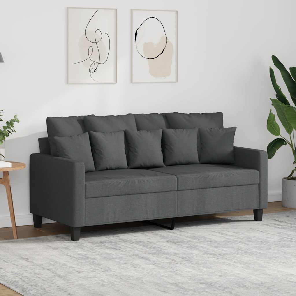 2-Sitzer-Sofa Dunkelgrau 140 cm Stoff