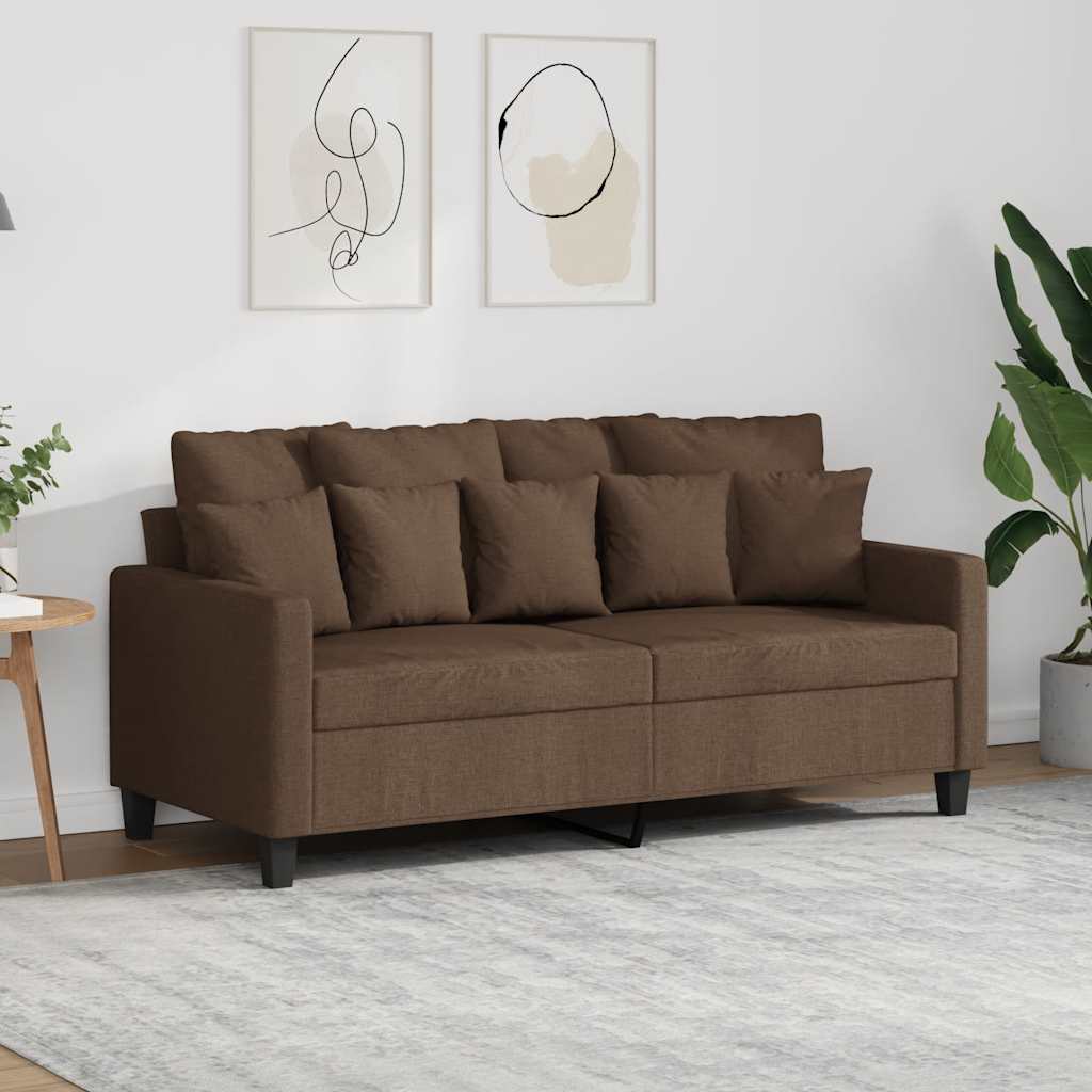 2-Sitzer-Sofa Braun 140 cm Stoff