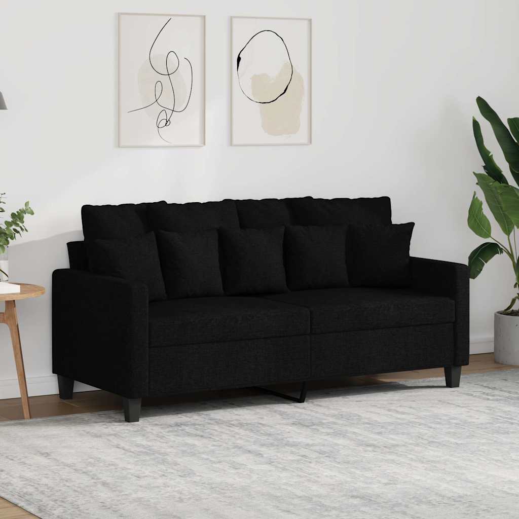 2-Sitzer-Sofa Schwarz 140 cm Stoff