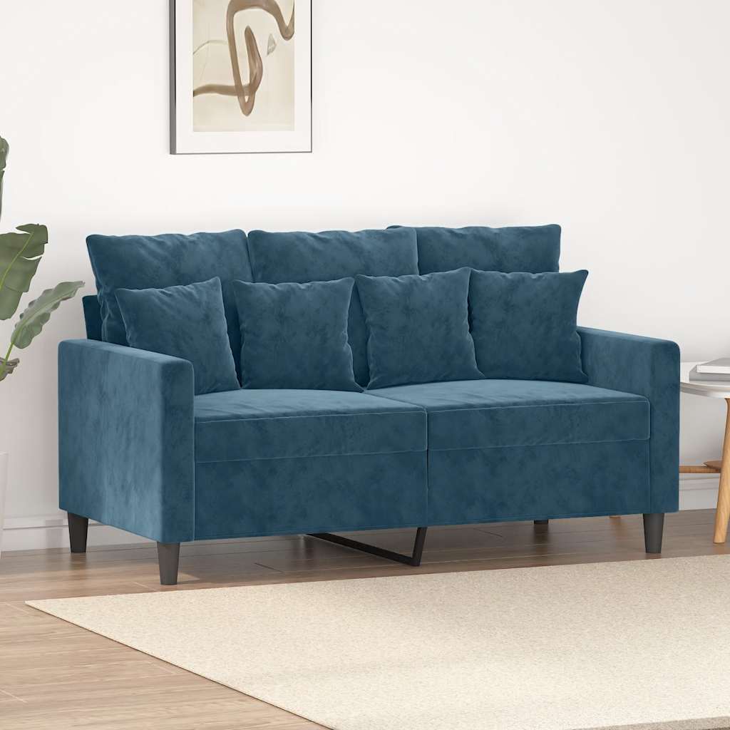 2-Sitzer-Sofa Blau 120 cm Samt