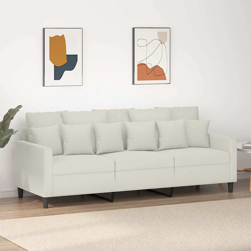 3-Sitzer-Sofa Creme 180 cm Samt