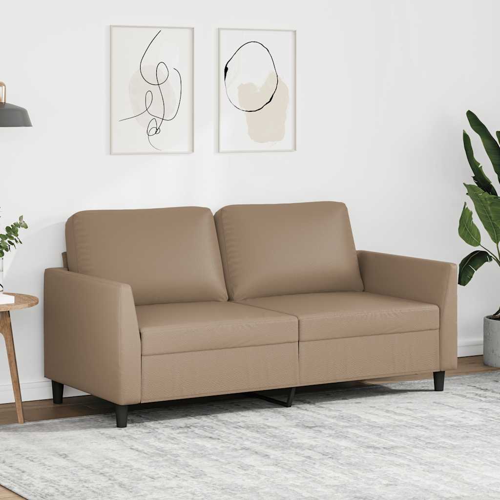 2-Sitzer-Sofa Cappuccino-Braun 140 cm Kunstleder