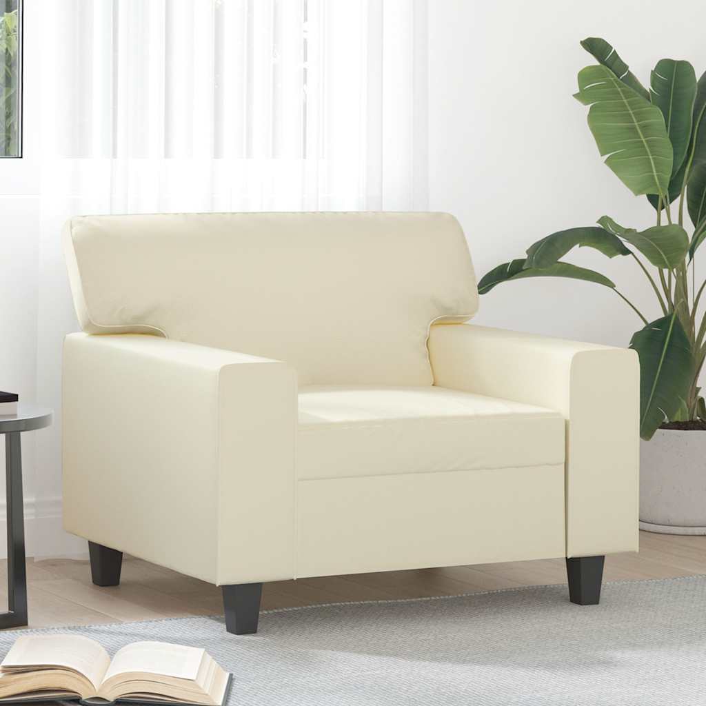 Sessel Creme 60 cm Kunstleder