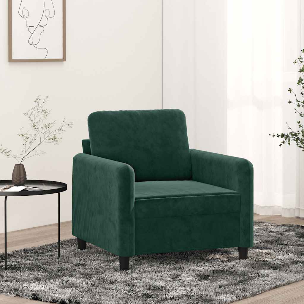 Sessel Dunkelgrün 60 cm Samt