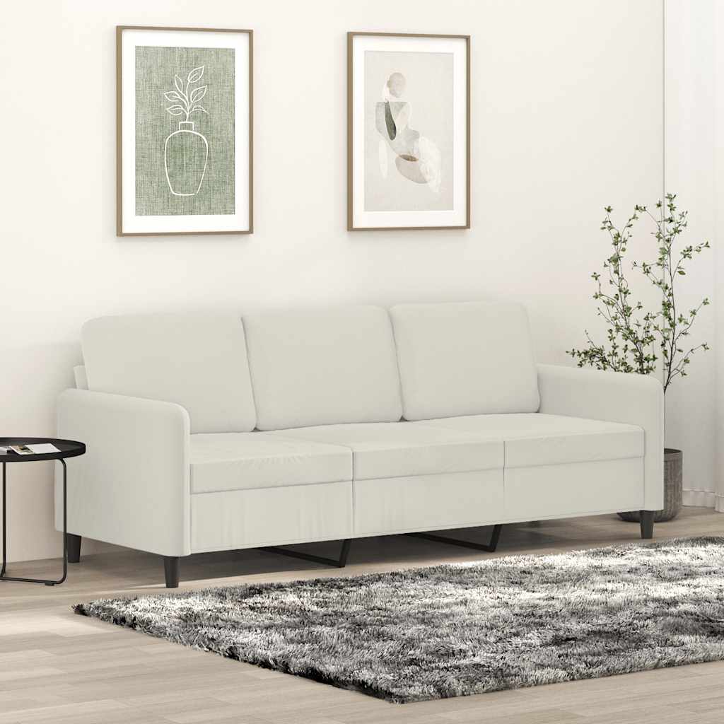 3-Sitzer-Sofa Creme 180 cm Samt