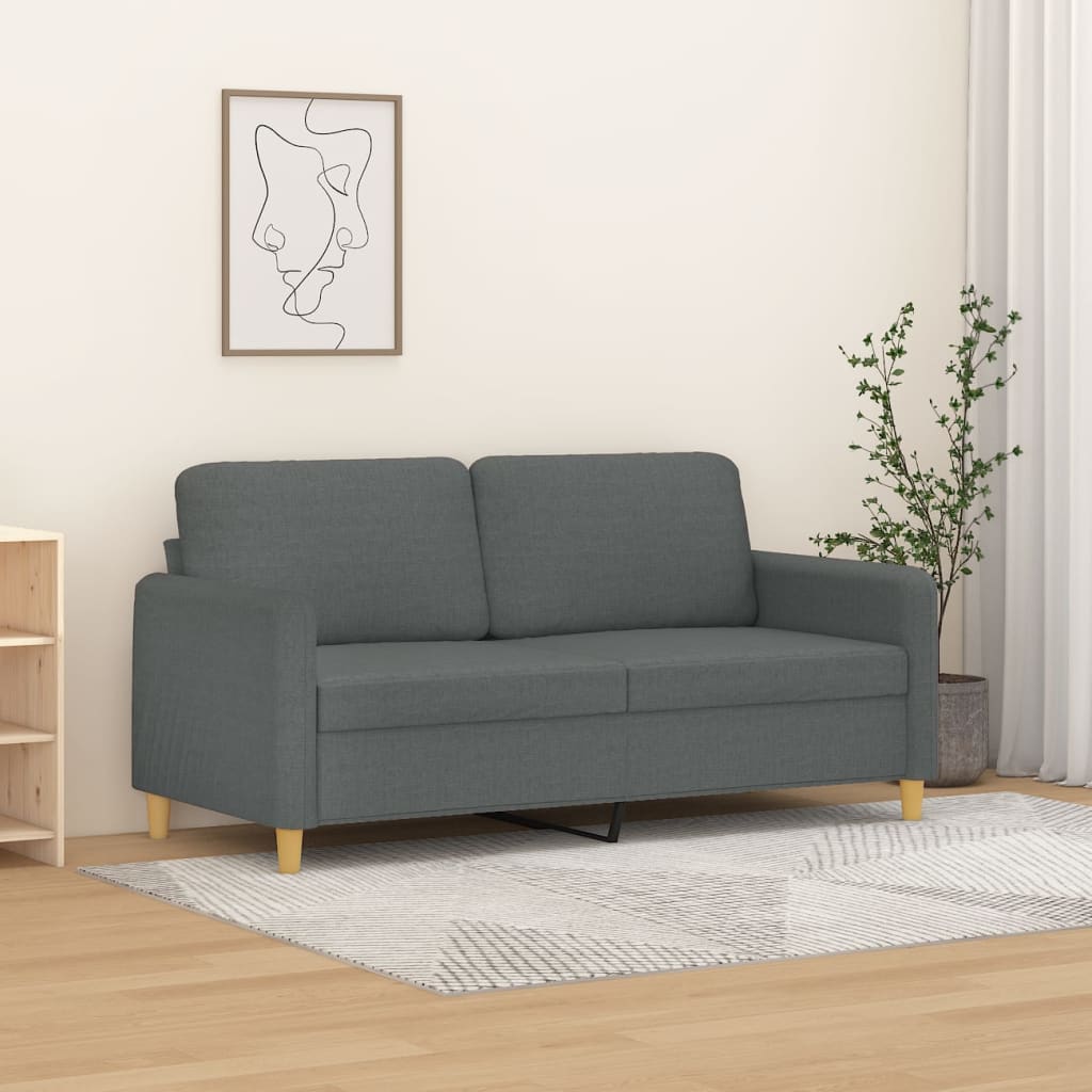 2-Sitzer-Sofa Dunkelgrau 140 cm Stoff