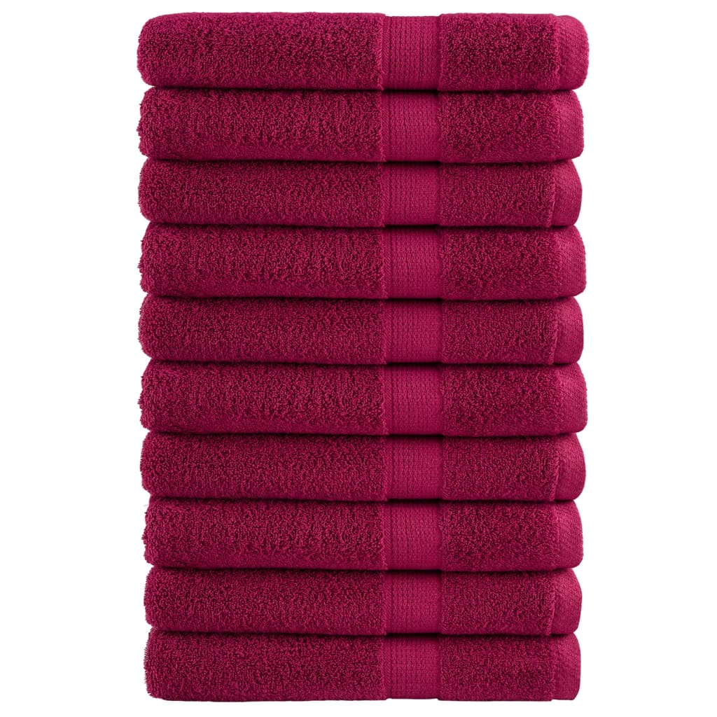 Premium Saunatücher SOLUND 10 Stk. Bordeaux 80x200 cm 600 g/m²
