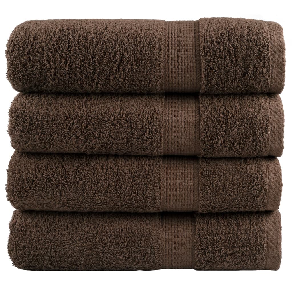 Premium Badetücher SOLUND 4 Stk. Braun 100x150 cm 600 g/m²