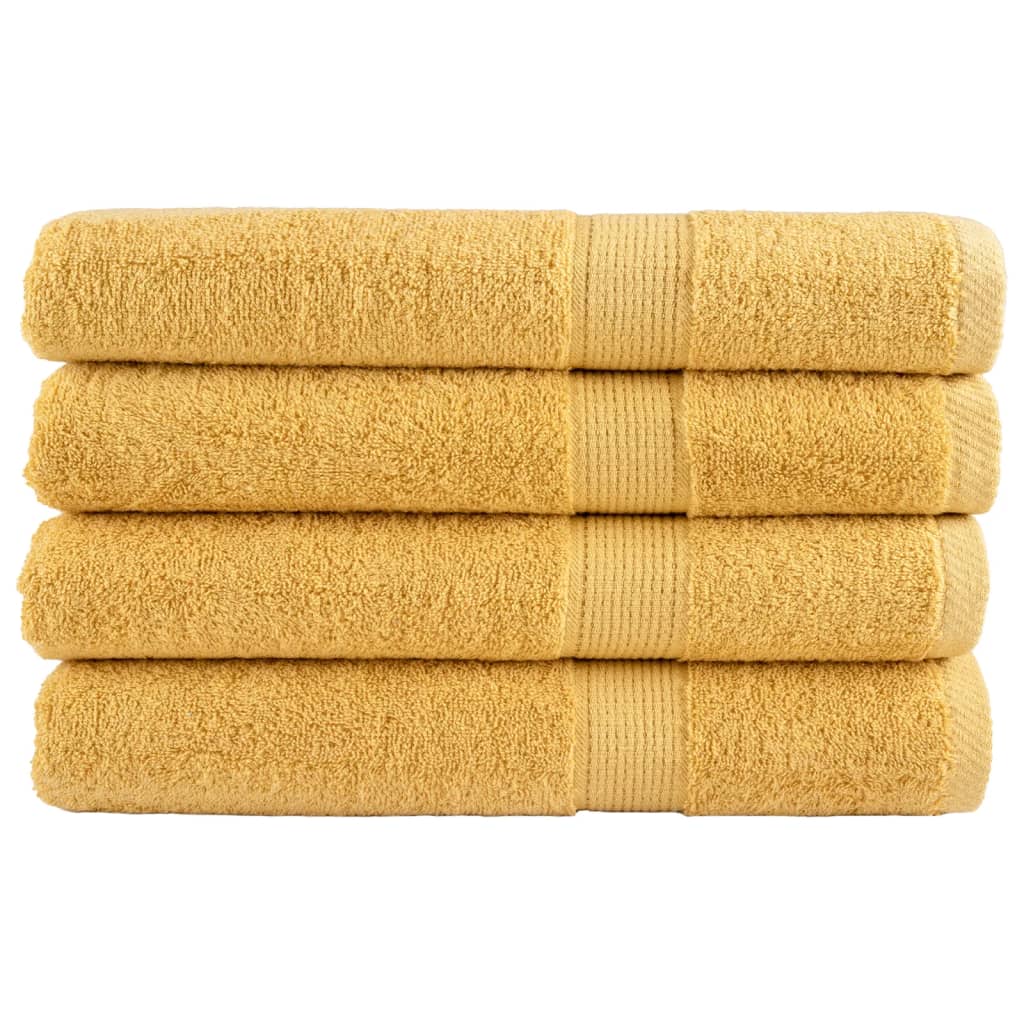 Premium Saunatücher SOLUND 4 Stk. Gold 80x200 cm 600 g/m²
